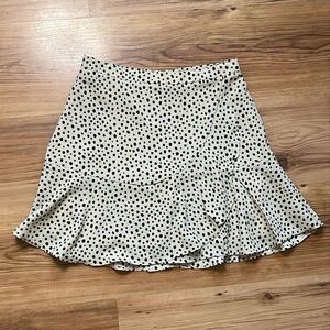 Miami Black and White Ruffled Skater Mini Skirt